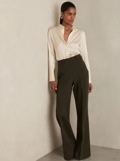 Ivoor - Reiss Ameira Silk-Satin Concealed-Placket Shirt