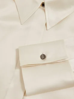 Ivoor - Reiss Ameira Silk-Satin Concealed-Placket Shirt