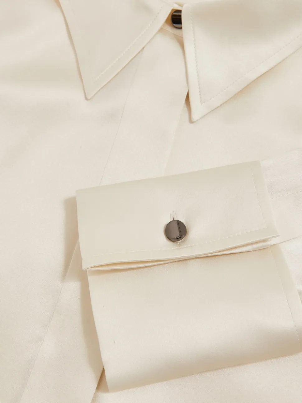 Ivoor - Reiss Ameira Silk-Satin Concealed-Placket Shirt
