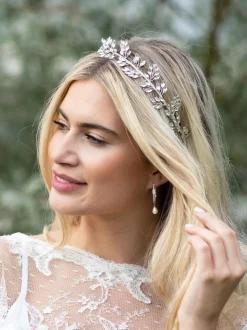 Ivory & Co Utopia hoofdband met kristallen blaadjes