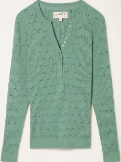 Jadegroen - FatFace Knitted Button Front Henley