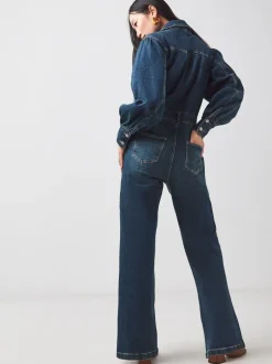 JD Williams denim jumpsuit met wijde pijpen