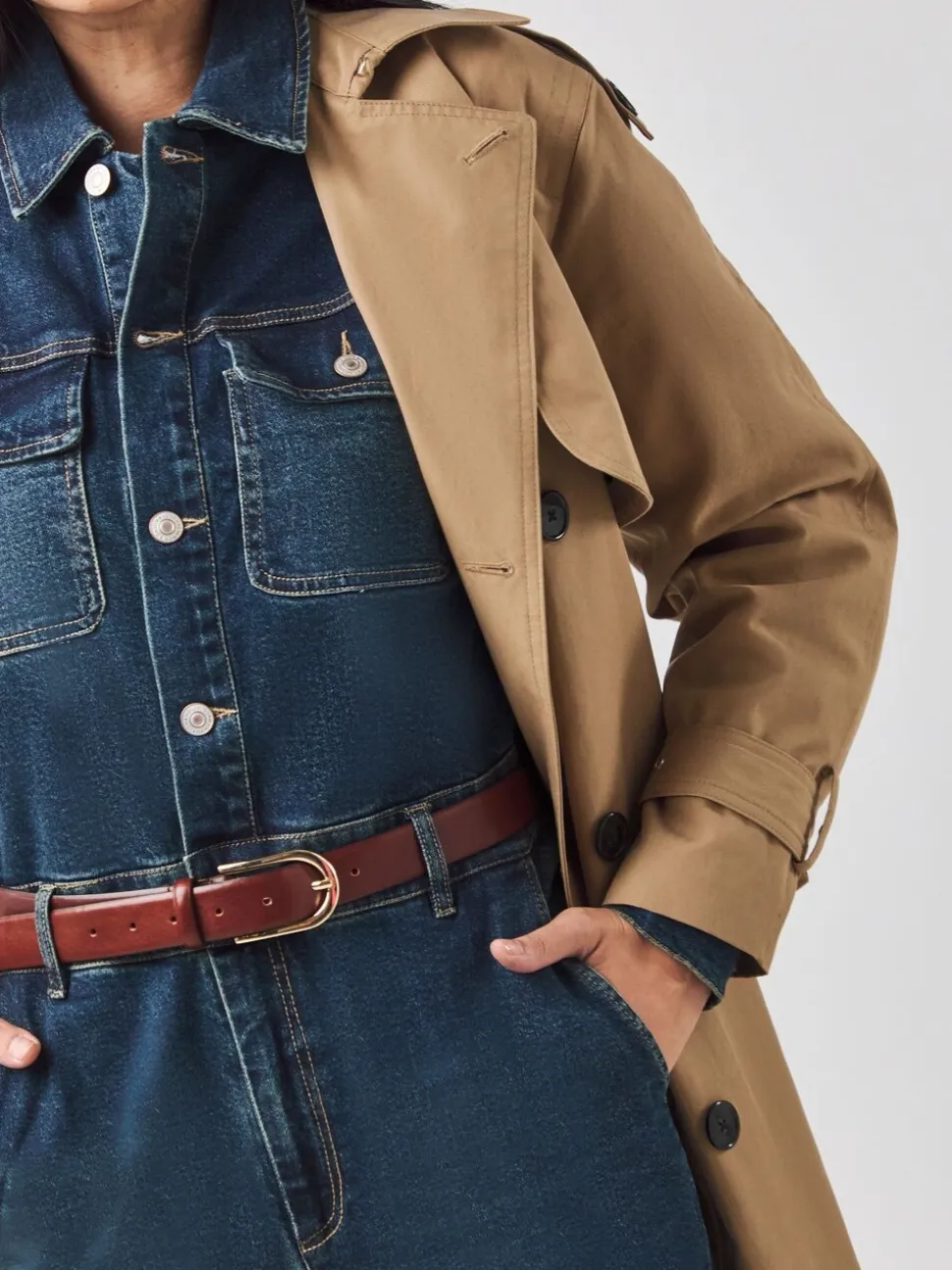 JD Williams denim jumpsuit met wijde pijpen