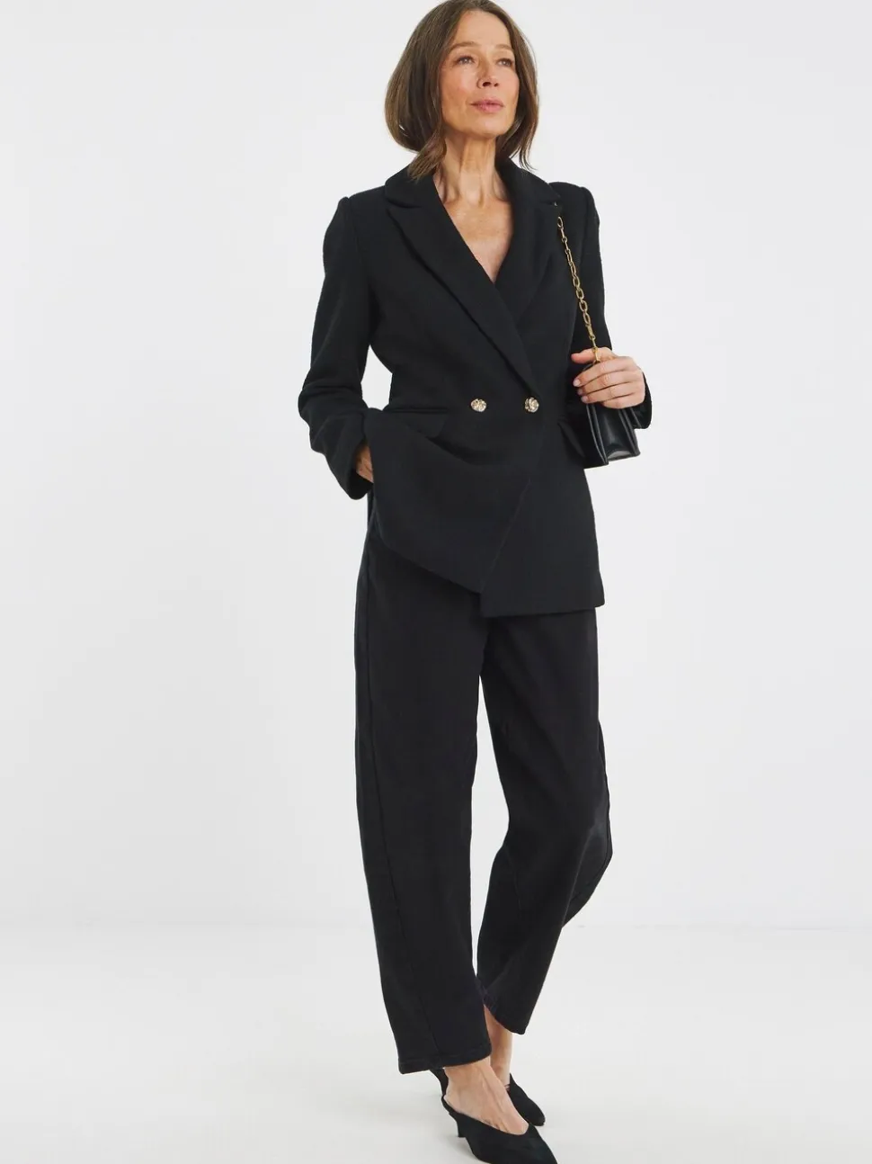 JD Williams Double Breasted Boucle Blazer