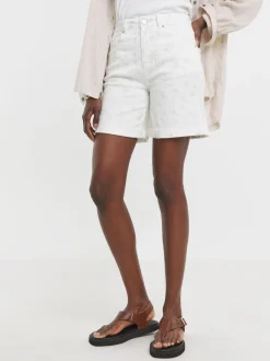 JD Williams Floral Embroidered Denim Shorts