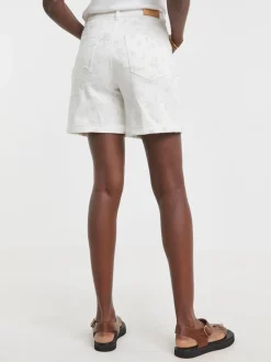 JD Williams Floral Embroidered Denim Shorts