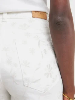 JD Williams Floral Embroidered Denim Shorts