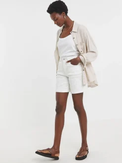 JD Williams Floral Embroidered Denim Shorts