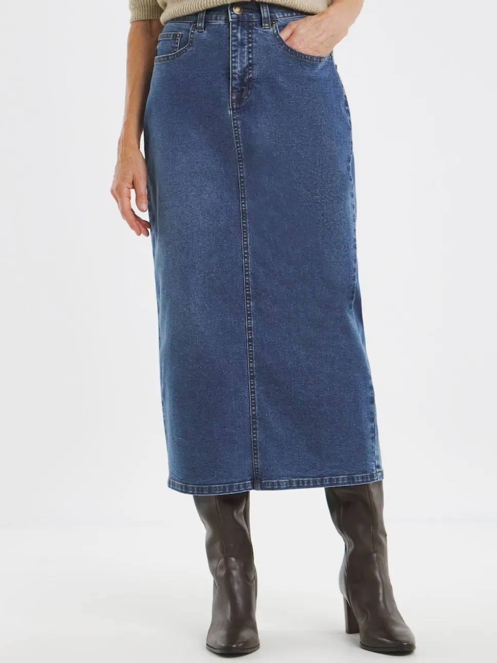 JD Williams Mid Wash 24/7 Denim Maxi Skirt
