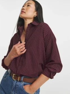 JD Williams Stripe Twill Oversized Long Sleeve Shirt