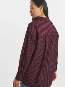 JD Williams Stripe Twill Oversized Long Sleeve Shirt