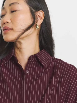 JD Williams Stripe Twill Oversized Long Sleeve Shirt