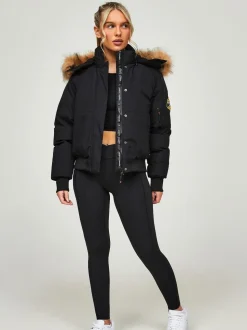 Jet black - Zavetti Canada Womens Olivia Bomber 100% Cotton Jacket