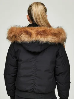 Jet black - Zavetti Canada Womens Olivia Bomber 100% Cotton Jacket