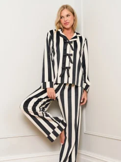 Jim Jam the Label Bow Traditional Black Pyjamas Set