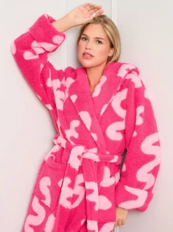 Jim Jam the Label Pink Squiggle Dressing Gown