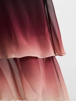 Joanna Hope Pink Ombre Tiered Maxi Dress