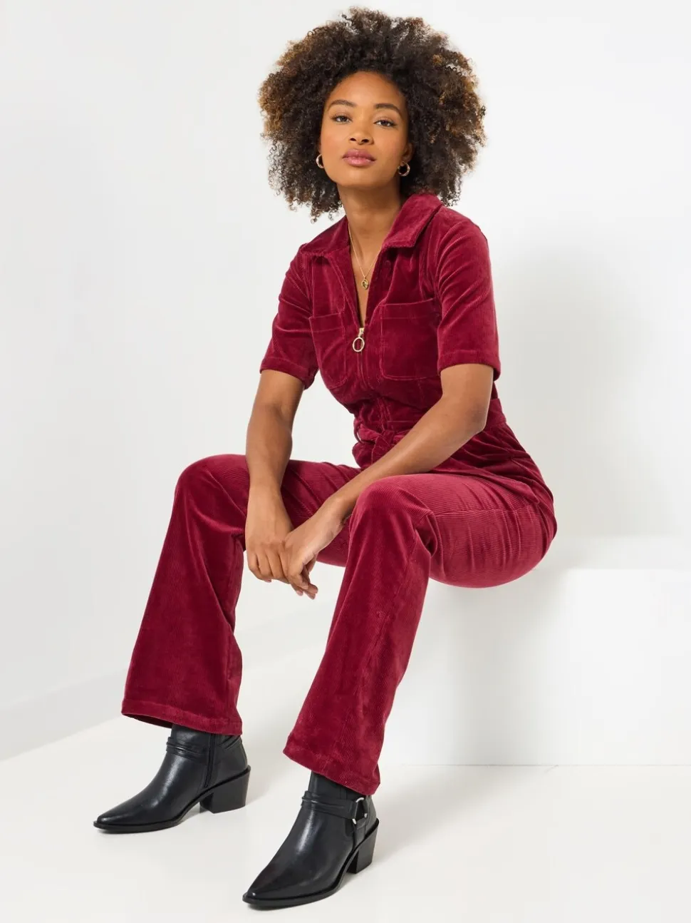 Joe Browns Belted Bootcut Cord Jumpsuit