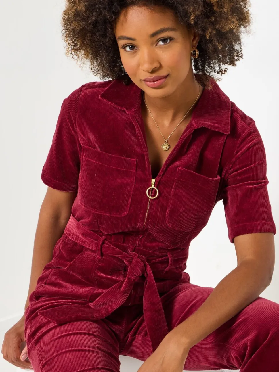 Joe Browns Belted Bootcut Cord Jumpsuit