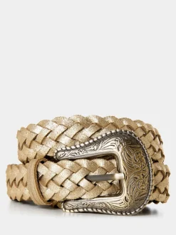 Joe Browns gevlochten metallic suède riem