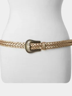 Joe Browns gevlochten metallic suède riem