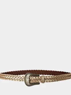 Joe Browns gevlochten metallic suède riem