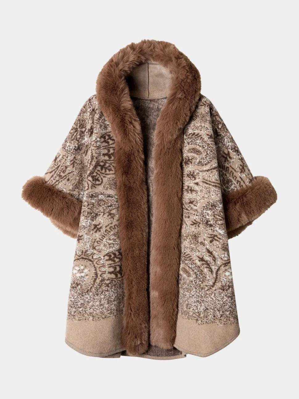 Joe Browns Vintage Patterned Faux Fur Wrap Coverup