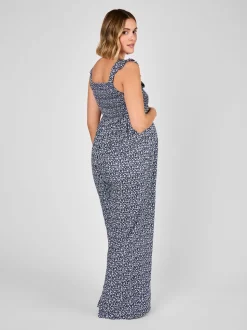 JoJo Maman Bébé - Geplooide zwangerschapsjumpsuit met fijne bloemenprint