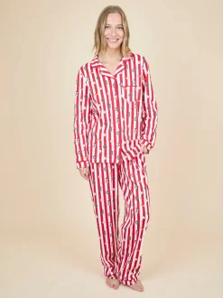 JoJo Maman Bébé gestreepte kerstpyjamaset voor dames