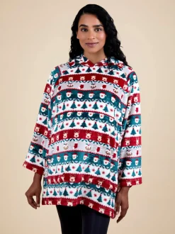 JoJo Maman Bébé kersthoodie met fairisle-motief