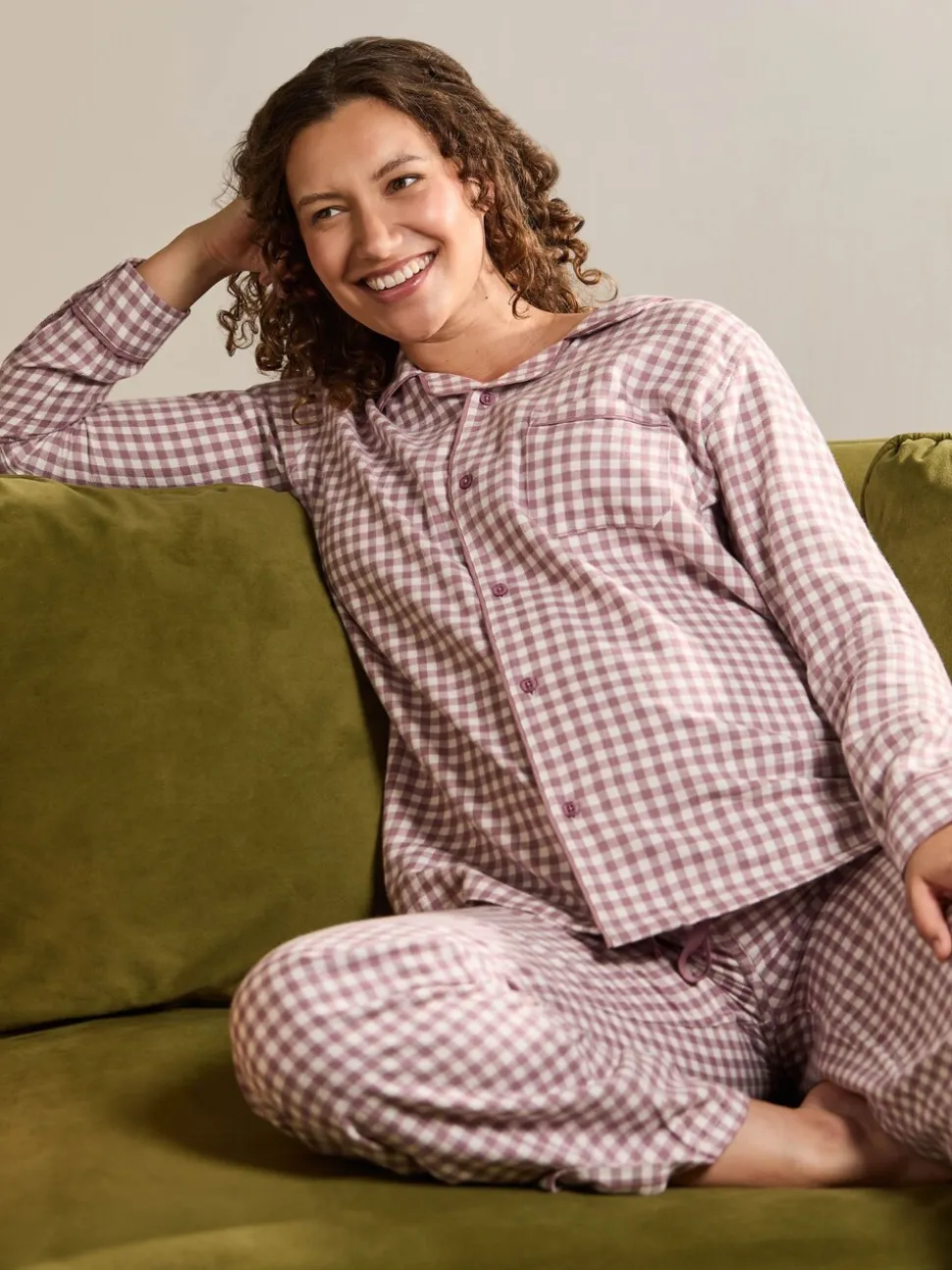 JoJo Maman Bébé Maternity Gingham Pyjama Set