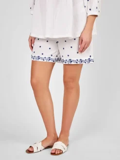 JoJo Maman Bébé Zwangerschapsshorts met borduursel