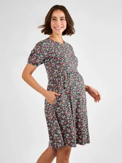 Jojo Maman Bébé zwangerschaps- en voedingsjurk van jersey met dubbele laag