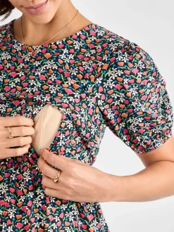 Jojo Maman Bébé zwangerschaps- en voedingsjurk van jersey met dubbele laag