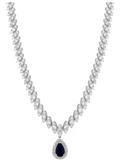 Jon Richard - Rhodium geplatineerde opvallende ketting met zirkonia in geschenkverpakking