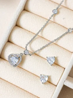 Jon Richard Cubic Zirconia Heart Drop Set Gift Box