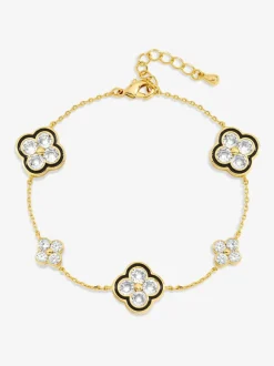 Jon Richard Jet Crystal Clover Bracelet Gift Box