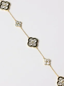 Jon Richard Jet Crystal Clover Bracelet Gift Box
