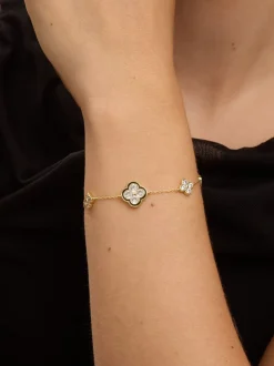 Jon Richard Jet Crystal Clover Bracelet Gift Box