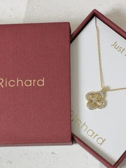 Jon Richard 18K Plated Clover Pendant - Geschenkset