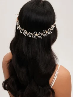 Jon Richard Pearl Crystal Floral Hair Vine