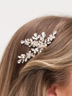 Jon Richard Pearl Crystal Floral Comb