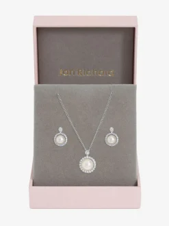 Jon Richard Plated and Cubic Zirconia Pearl Halo Box Set Gift Box