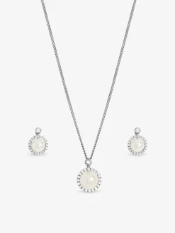 Jon Richard Plated and Cubic Zirconia Pearl Halo Box Set Gift Box