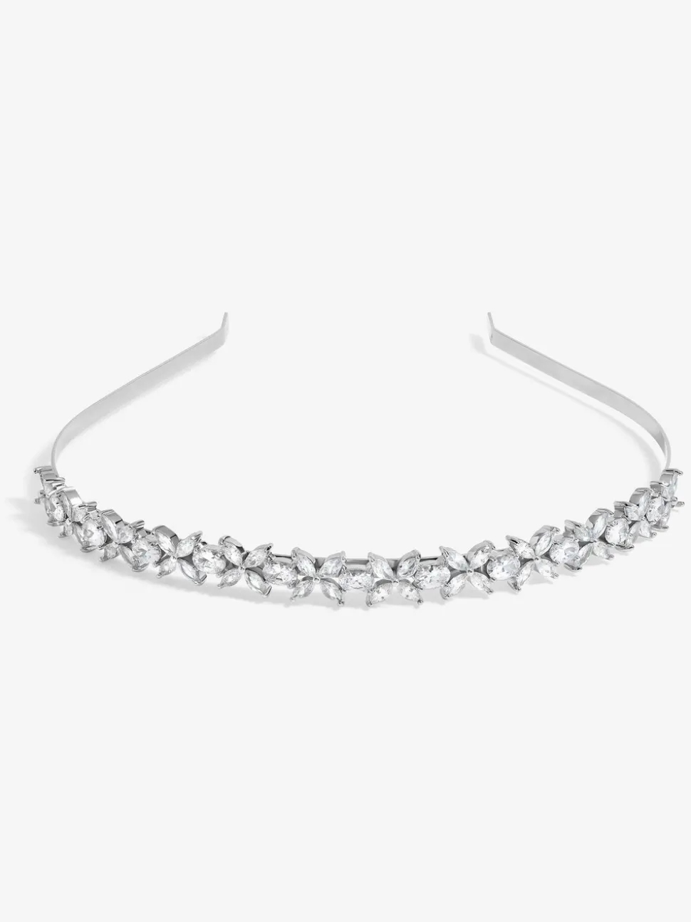 Jon Richard Tone Crystal Floral Print Single Row Headband