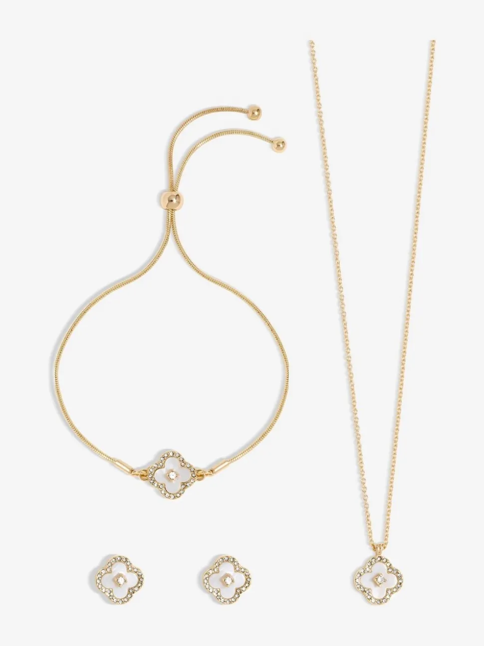 Jon Richard Tone Crystal Clover Trio Set