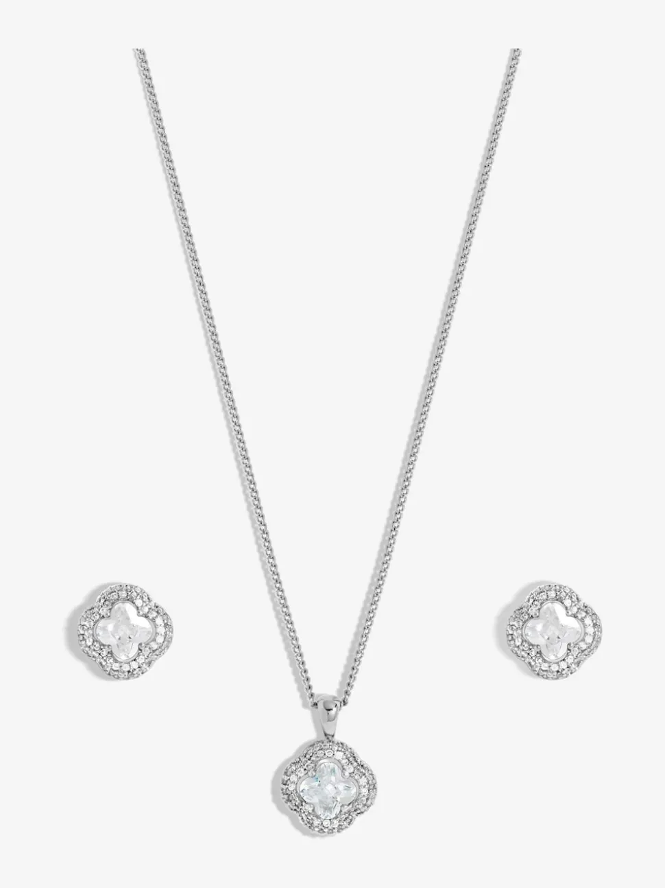 Jon Richard Tone Cubic Zirconia Clover Set