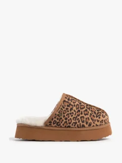 Just Sheepskin Brown Ladies Mabel Sheepskin Platform Mule Slipper