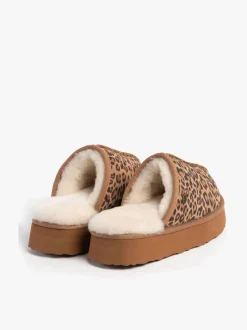 Just Sheepskin Brown Ladies Mabel Sheepskin Platform Mule Slipper