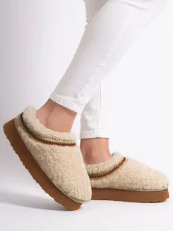 Just Sheepskin Dames Miley wintermuiltjes met plateauzool